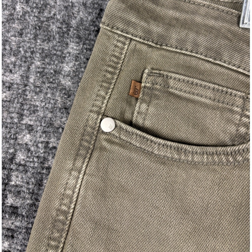 Judy Blue High Waist Garment Dyed Wide Leg Jeans Raw Hem 13/31 Olive Green Boho - Picture 6 of 12